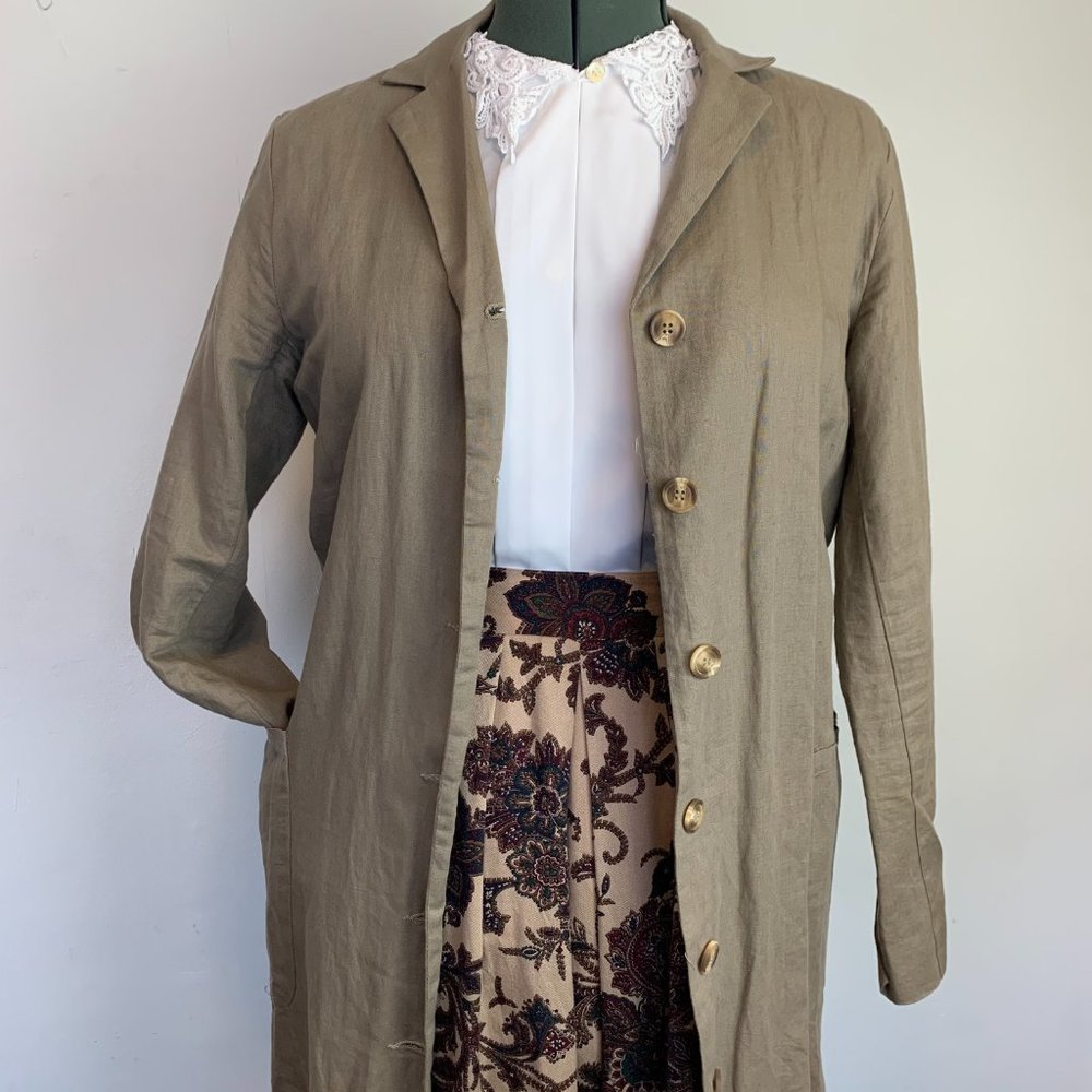 EUC Linen Trench Adored Vintage "Toulouse" Coat